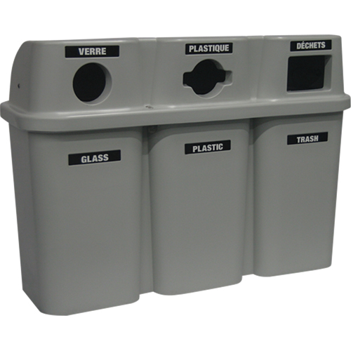 Recycling Containers Bullseye, Curbside, Plastic, 3 x 22 US Gal. Kelford
