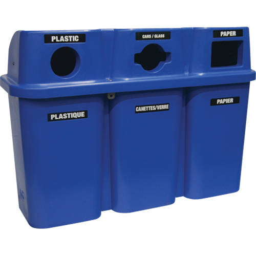 Recycling Containers Bullseye, Curbside, Plastic, 3 x 22 US Gal. Kelford