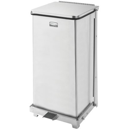 Defenders&reg; Square Step Can with Liner, Stainless Steel, 6.5 US gal. Capacity Kelford