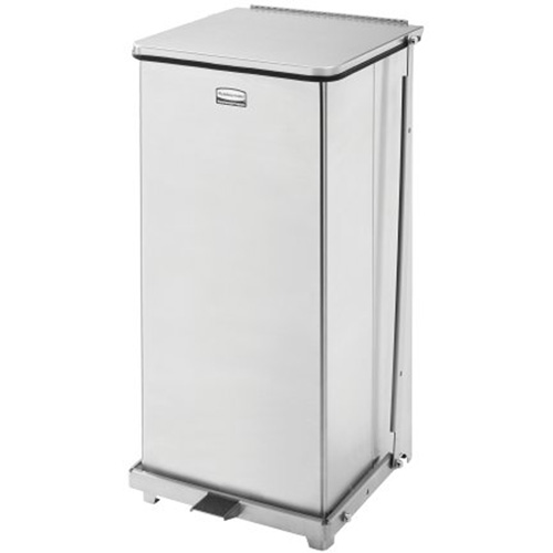 Corbeille &agrave; p&eacute;dale carr&eacute;e avec doublure Defenders, Acier inoxydable, Capacit&eacute; 13 gal. US Kelford