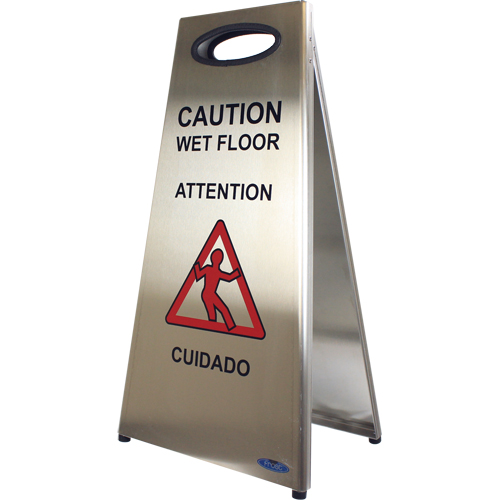"Wet Floor" Sign, Trilingual With Pictogram Kelford