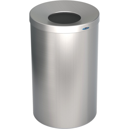 Lobby Waste Receptacle, Stainless Steel, 33 US gal. Kelford