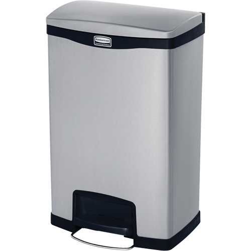 Slim Jim&reg; Waste Container, Stainless Steel, 13 US gal. Capacity Kelford