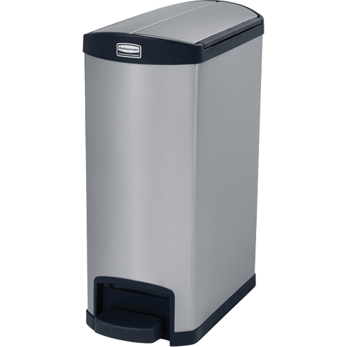 Slim Jim&reg; Waste Container, Stainless Steel, 13 US gal. Capacity Kelford
