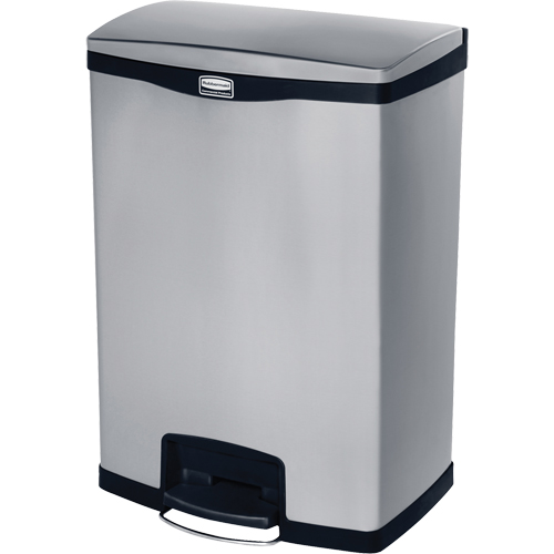 Slim Jim&reg; Waste Container, Stainless Steel, 24 US gal. Capacity Kelford