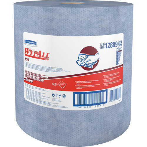 X90 Jumbo Roll Wipers, Heavy-Duty, 12-1/5" L x 12-2/5" W Kelford