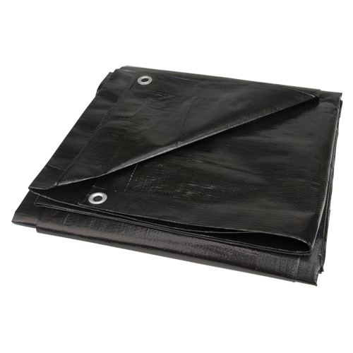 Tarp, Light Industrial Duty, Black, 6' x 8' x 8 mils Kelford