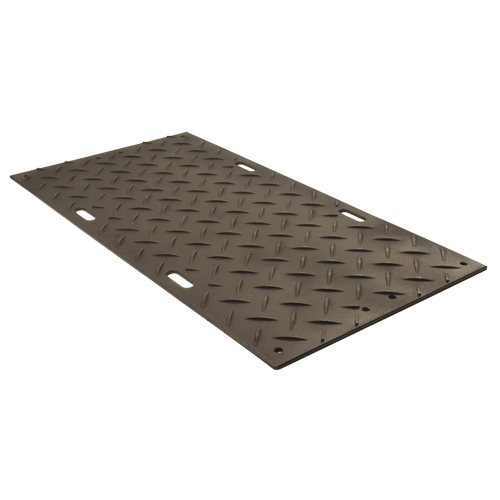 Medium-Duty Ground Protection, 4' x 8', High Density Polyethylene, Smooth/Textured, Black Kelford