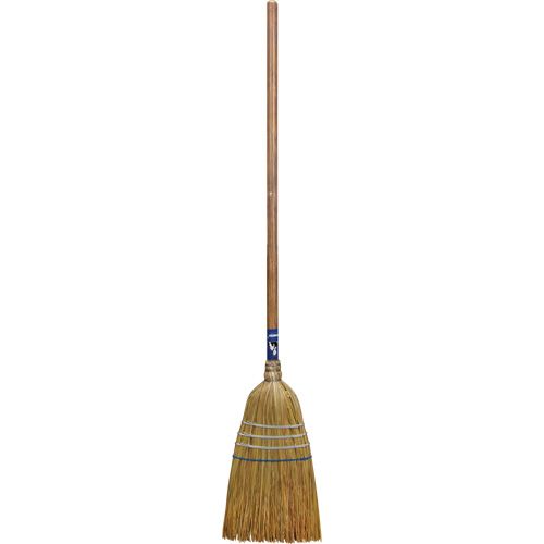 Industrial Corn Broom, 3-String, Wood Handle Kelford