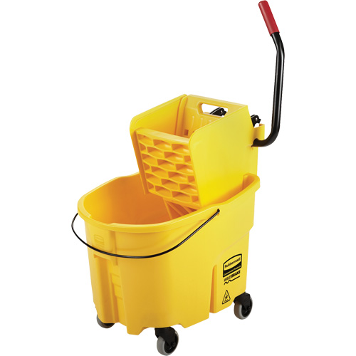 WaveBrake&reg; Mop Bucket & Wringer Combo Pack, Side Press, 8.75 US Gal.(35 Quart), Yellow Kelford