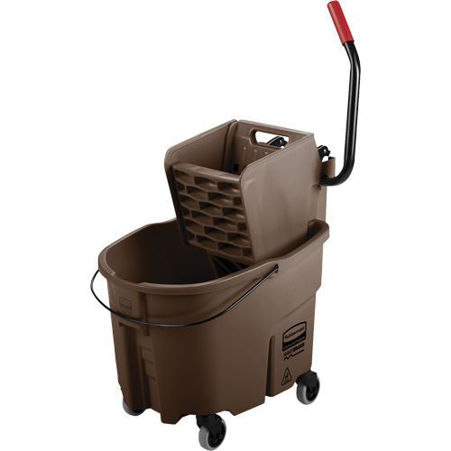 WaveBrake&reg; Mop Bucket & Wringer Combo Pack, Side Press, 8.75 US Gal.(35 Quart), Brown Kelford