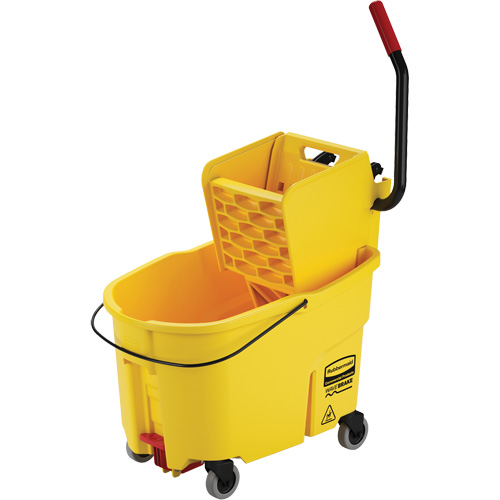 WaveBrake&reg; Mop Bucket & Wringer Combo Pack, Side Press, 11 US Gal. (44 Quart), Yellow Kelford