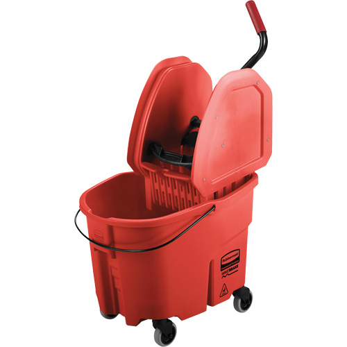 WaveBrake&reg; Mop Bucket & Wringer Combo Pack, Down Press, 8.75 US Gal.(35 Quart), Red Kelford