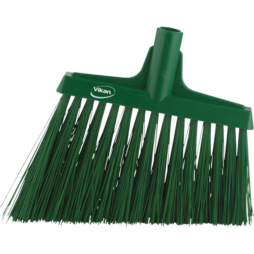 Angle Broom Head, X-Coarse Bristles, 12", Polyester, Green Kelford