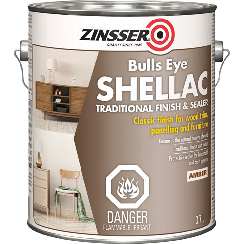 Scellant &agrave; la gomme-laque Zinsser Bulls Eye, Ambr&eacute;e, 3,7 L Kelford
