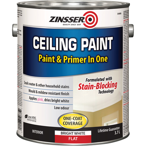 Ceiling Paint & Primer in One, White, Very Flat, 3.78 L, Gallon Kelford