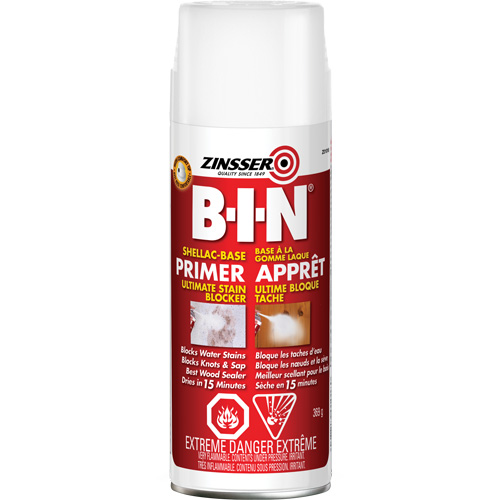 B-I-N&reg; Shellac-Base Sealer Primer, 369 g, Aerosol Can, White Kelford