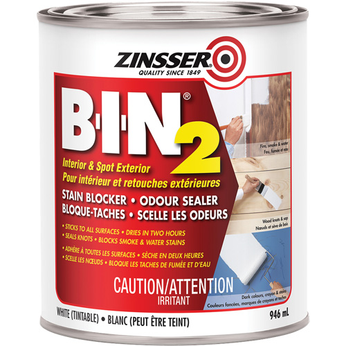 B-I-N&reg; 2 Primer, White, Very Flat, 946 ml, Can Kelford
