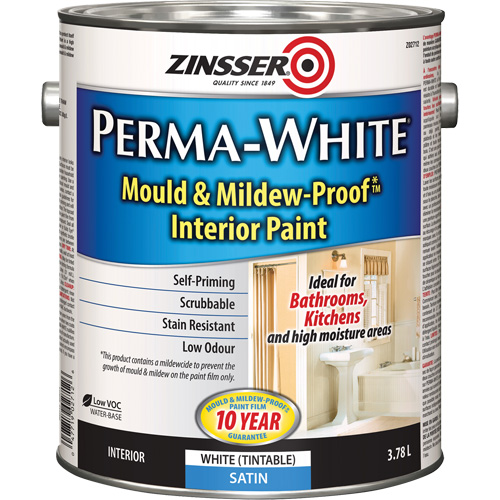 Peinture int&eacute;rieure Mold & Mildew-Proof Perma-White, 3,78 L, Gallon, Blanc Kelford