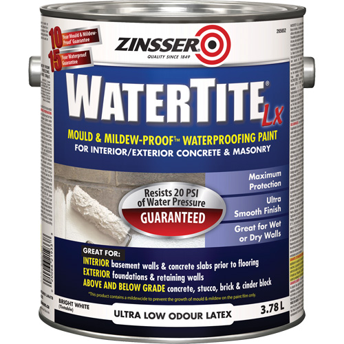 Peinture &agrave; l'&eacute;preuve de l'eau Mold & Mildew-Proof Watertite LX, 3,78 L, Gallon, Blanc Kelford