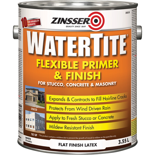 Watertite&reg; Weatherproof Flexible Primer & Finish, 3.55 L, Gallon, White Kelford