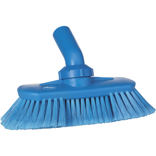 Angle-Adjustable Water-Fed Washing Brush, Soft Bristles, 9-1/4" Long, Blue Kelford
