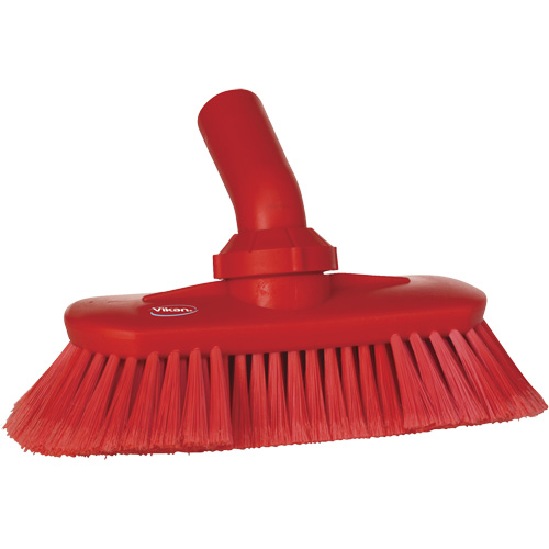Brosse de lavage aliment&eacute;e en eau et &agrave; angle r&eacute;glable, Soies Doux, Longueur de 9-1/4", Rouge Kelford