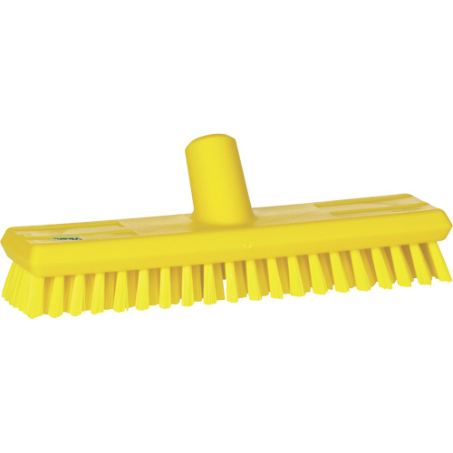 Brosse lave-pont aliment&eacute;e en eau, Crins Extra-ferme, 10-3/4", Polyester, Jaune Kelford