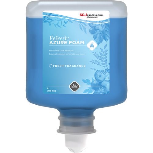 Savon &agrave; mains Refresh Azure, Mousse, 1 L, Parfum&eacute; Kelford