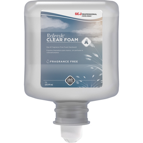 Savon transparent pour les mains Refresh, Mousse, 1 L, Sans parfum Kelford