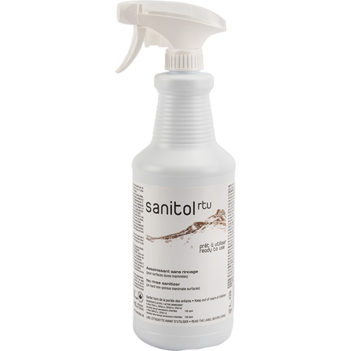D&eacute;sinfectant et assainissant concentr&eacute; Sanitol, 950 ml, Bouteille &agrave; g&acirc;chette Kelford