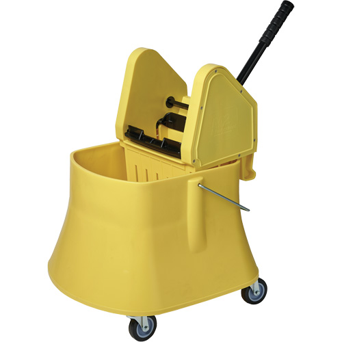 Champ Bucket & Wringer Combo, Down Press, 10 US Gal.(40 Quart), Yellow Kelford