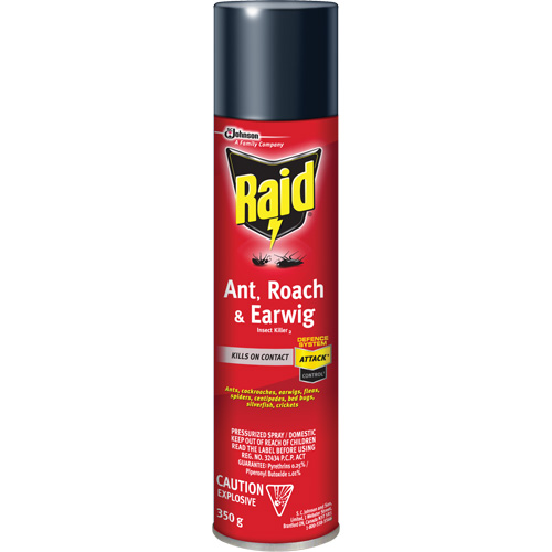 Insecticide contre fourmis, coquerelles et perce-oreilles Raid, 350 g, &agrave; base de solvant Kelford