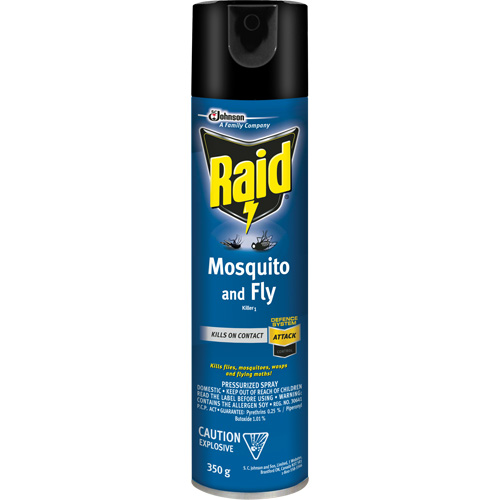 Insecticide contre les moustiques et les mouches Raid, 350 g, &agrave; base de solvant Kelford