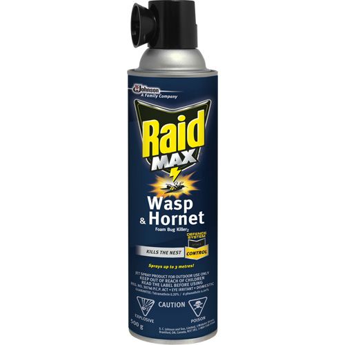 Mousse insecticide contre les gu&ecirc;pes et les frelons Raid Max, 500 g, Canette a&eacute;rosol, &agrave; base de solvant Kelford