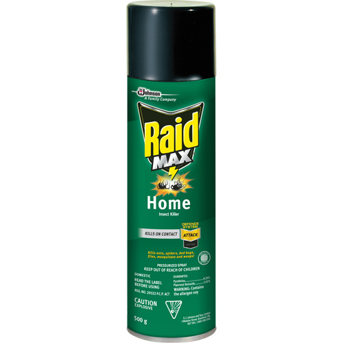 Insecticide pour insectes domestiques Raid Max, 500 g, Canette a&eacute;rosol, &agrave; base de solvant Kelford