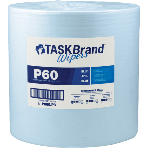 TaskBrand&reg; P60 Premium Series Wipers, All-Purpose, 13" L x 12" W Kelford