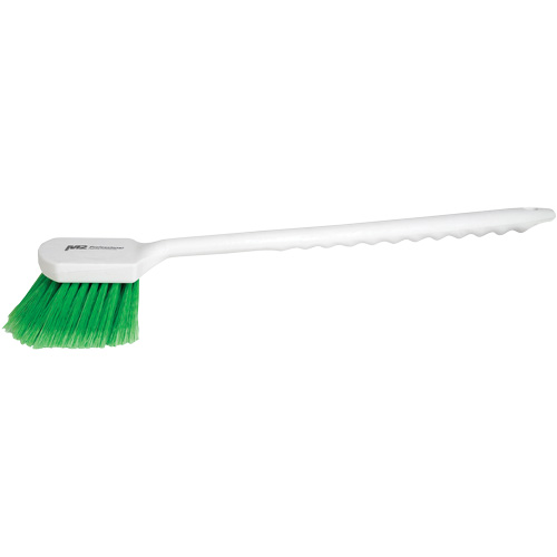 Long Handle Detail Brush, 20" L, PVC Bristles, Green Kelford