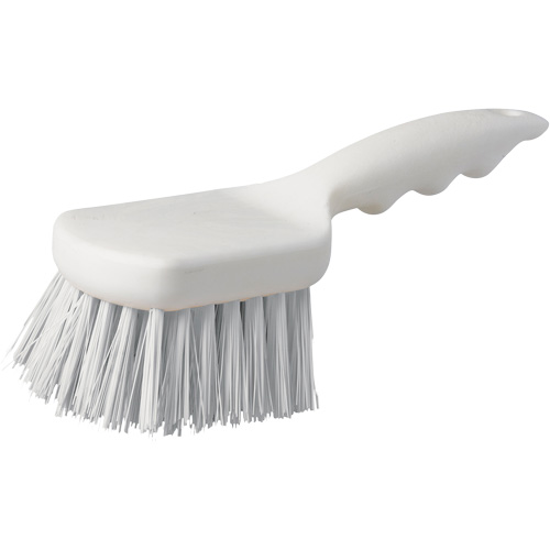 Short Handle Pot Brush, 9" L, Polypropylene Bristles, White Kelford