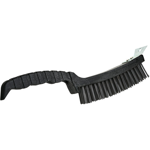 Scratch Brush, Steel, 4 x 17 Wire Rows, 12" Long Kelford