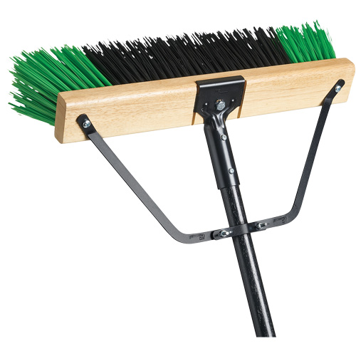 Ryno Push Broom with Braced Handle, 18", Coarse, PVC Bristles Kelford
