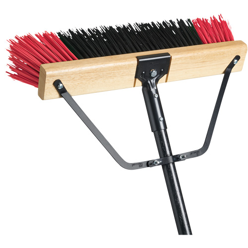Ryno Push Broom with Braced Handle, 24", Stiff, PVC Bristles Kelford