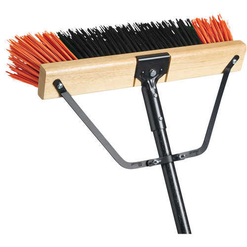 Ryno Push Broom with Braced Handle, 24", X-Coarse, PVC Bristles Kelford