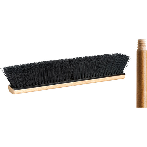 Push Broom with Handle, 18", Medium, Tampico Bristles Kelford