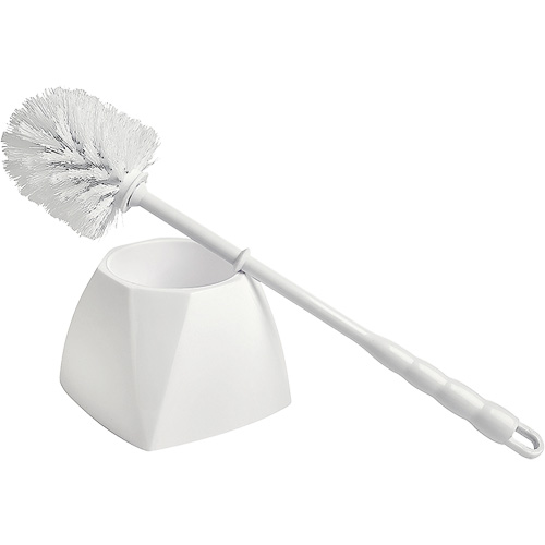 Brosse &agrave; cuvettes avec coupelle, 15-1/2" l, Soies Polypropyl&egrave;ne, Blanc Kelford
