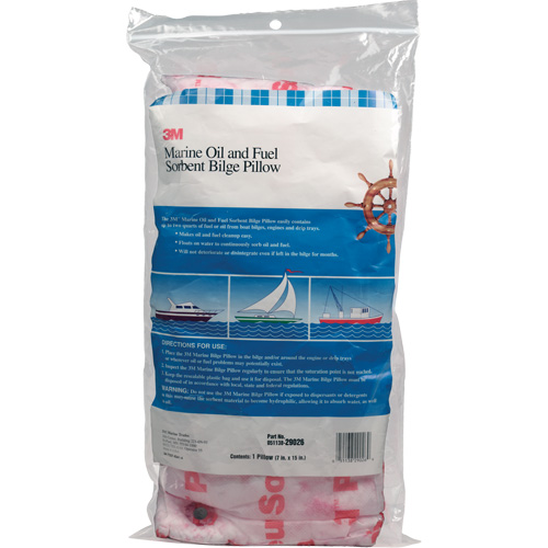 Tampon de fond de cale pour huiles et carburants nautiques, Huile seulement, 15" lo x 7" la, 12,1 gal absorption/pqt Kelford