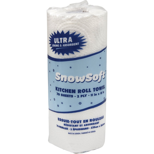Snow Soft Premium Kitchen Towels, 2 Ply, 70 Sheets/Roll, 8" W, 11" L Kelford