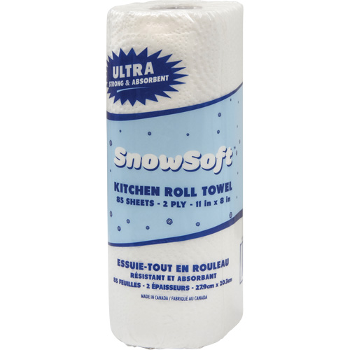 Snow Soft Premium Kitchen Towels, 2 Ply, 85 Sheets/Roll, 8" W, 11" L Kelford