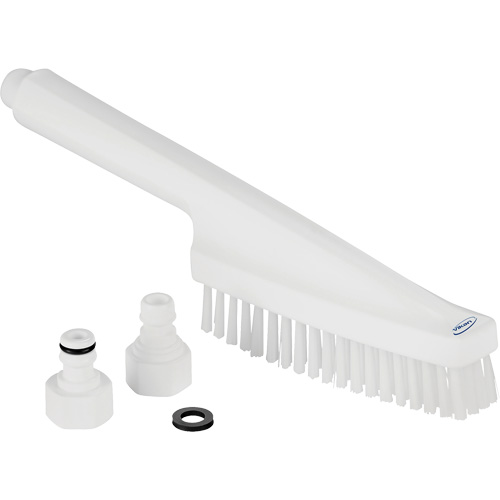 Brosse &agrave; main avec circulation d'eau, Soies Ferme, Longueur de 13", Blanc Kelford