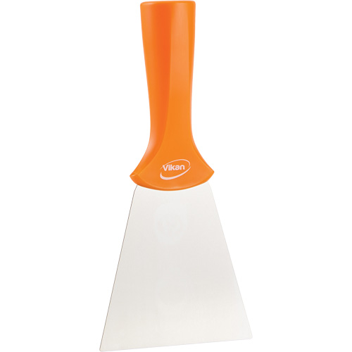 Grattoir en acier inoxydable avec poign&eacute;e montable sur manche, Orange, 4" la x 8" lo Kelford